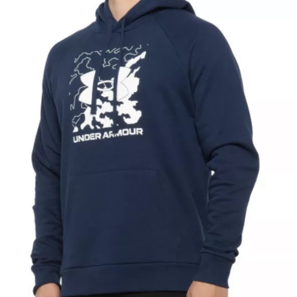 🆕Under Armour Mens UA Rival Cold Gear Fleece Box Logo Hoodie 3XL. NIP!